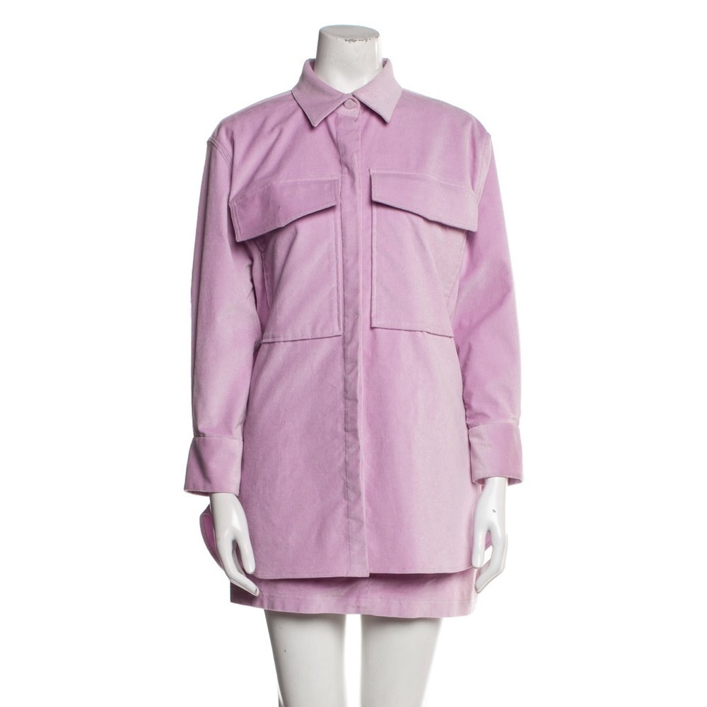 Alex Perry Zane GLITTER CORDUROY OVERSIZED SHIRT in Lilac sz 8